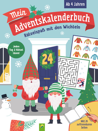 Cover des Buches „Mein Adventskalenderbuch Rätselspaß mit den Wichteln“