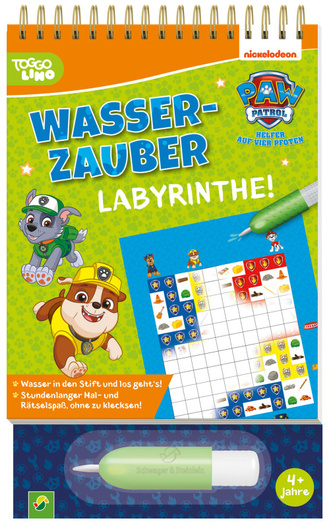 Cover des Buches „PAW Patrol Wasserzauber Labyrinthe. Einfach mit Wasser malen!“